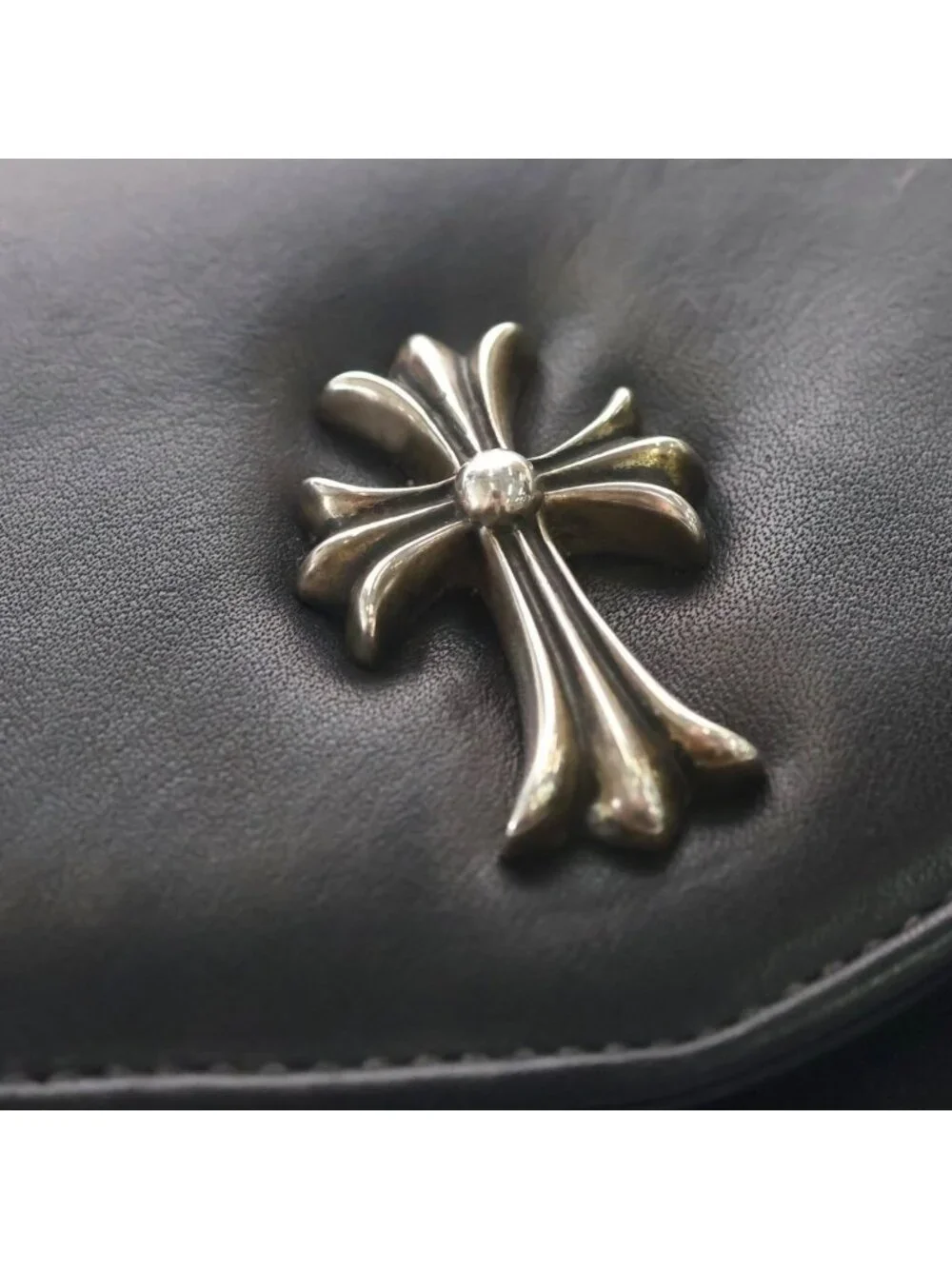 Chrome Hearts Small CH Leather Clutch Handbag Black